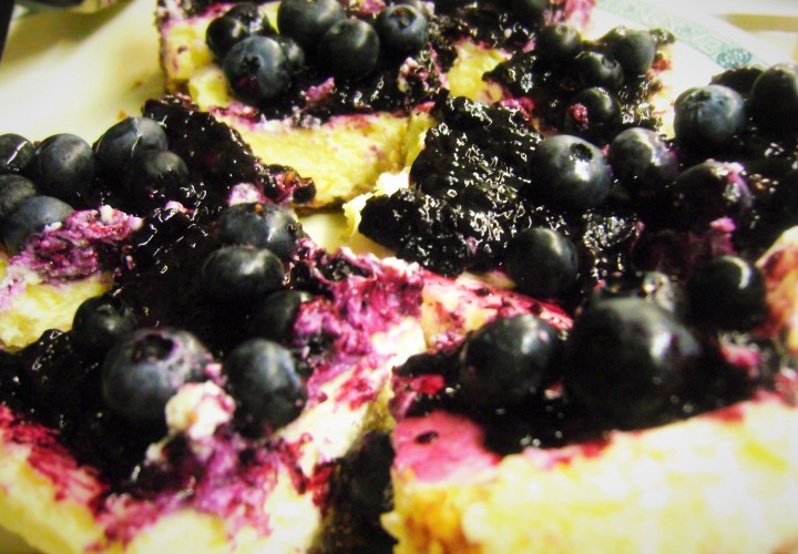 New York-style blueberry cheesecake